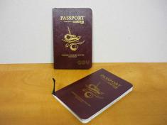 Pasaporte gastronómico - piel serigrafiada y cinta de resgistro 	